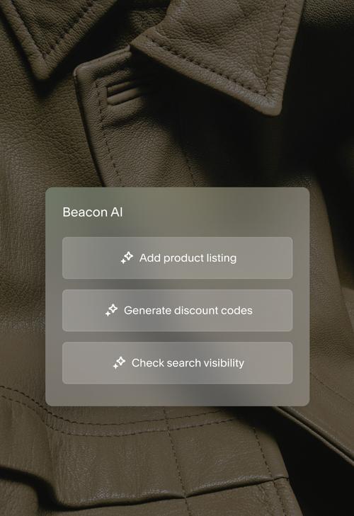Screens showing Beacon AI guidance with step-by-step business setup recommendations and progress tracking.