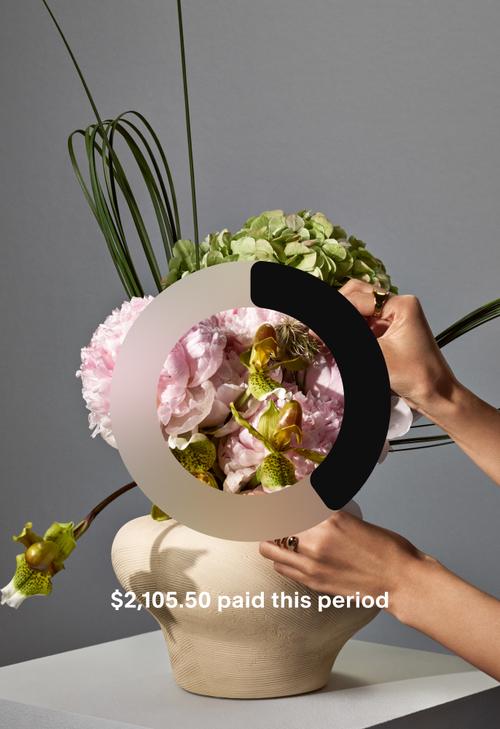 A tracking ring of money paid out per period.